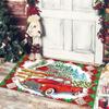Plaid Pattern Christmas Entrance Doormat Spoof Santa Claus Rugs Personalized Gnome Doormat  Kitchen