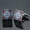 Cufflinks For Men Luxury Blue Retro Metal Cuff Links Mens French Square Cuffs Button Shirts Business For Wedding Jewelry Gift