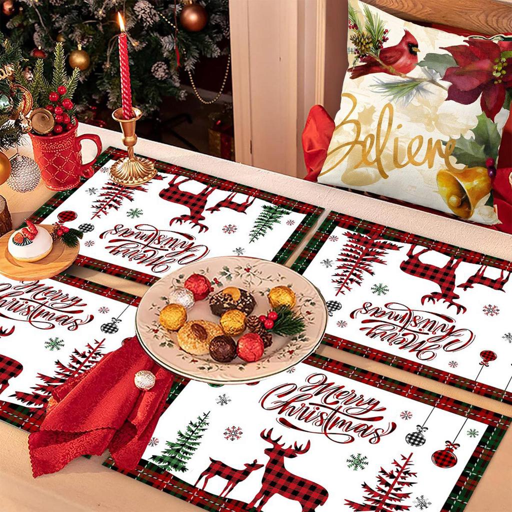 Christmas Placemats Cartoon Party Insulation Dining Table Christmas Atmosphere Placemats