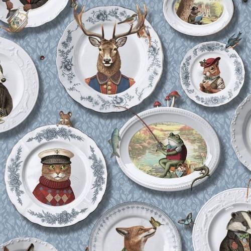 Holden Décor Vintage Tea Party Animals Wallpaper