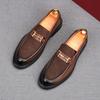 Fashion New Men's Suede Leather Charm Metal Buckle Shoes Male Casual Wedding Dress Flats Loafers Homecoming Prom Zapatillas Hombre