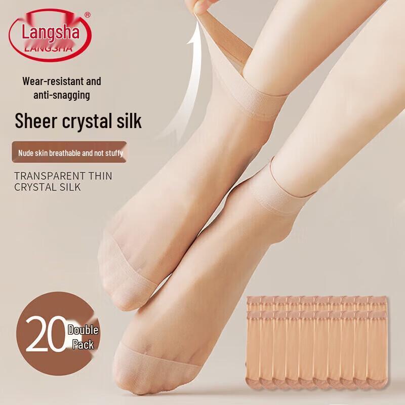 LangSha Women s Ultra-Thin Crystal Silk Socks