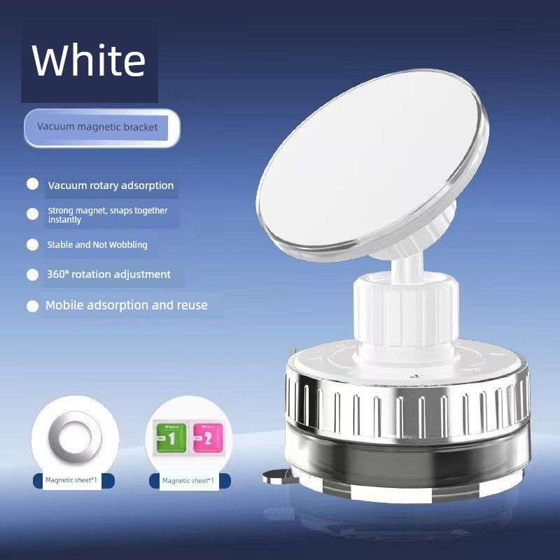 Premium Cross-Border Bestseller D1 Vacuum Magnetic Rotating Car Mount Foldable Universal X Car Phone Holder T26: White