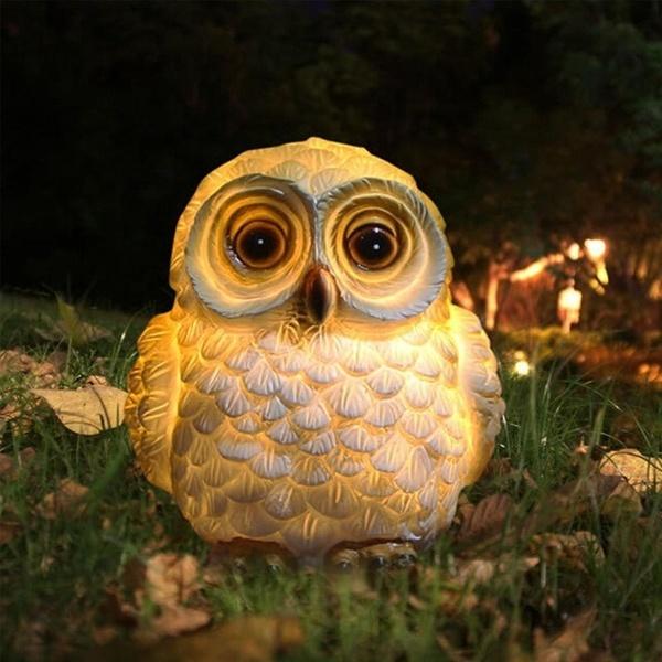 Outdoor Solar Power Yard Animal Ornament Lamp LED Garden Landscape Lamp Rabbit Owl Snail Puppy Night