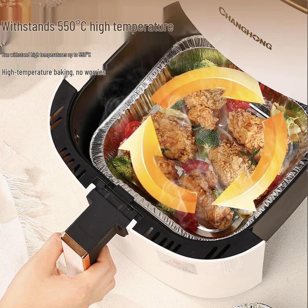 Food-Grade Square Aluminum Foil Tray for Air Fryer & Oven Baking