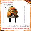 2D Flat Pumpkin Stake Garden Sign Rainproof Novelty Yard Halloween Decoration for Patio