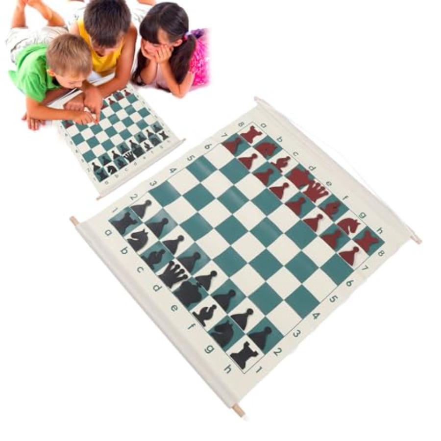Przenośny Składany Zestaw Tablicy Demonstracyjnej do Szachów z 32 Szachowymi Figurami z Gniazdami dla Łatwej Nauki i Praktyki w Szkołach Szachowych Cl