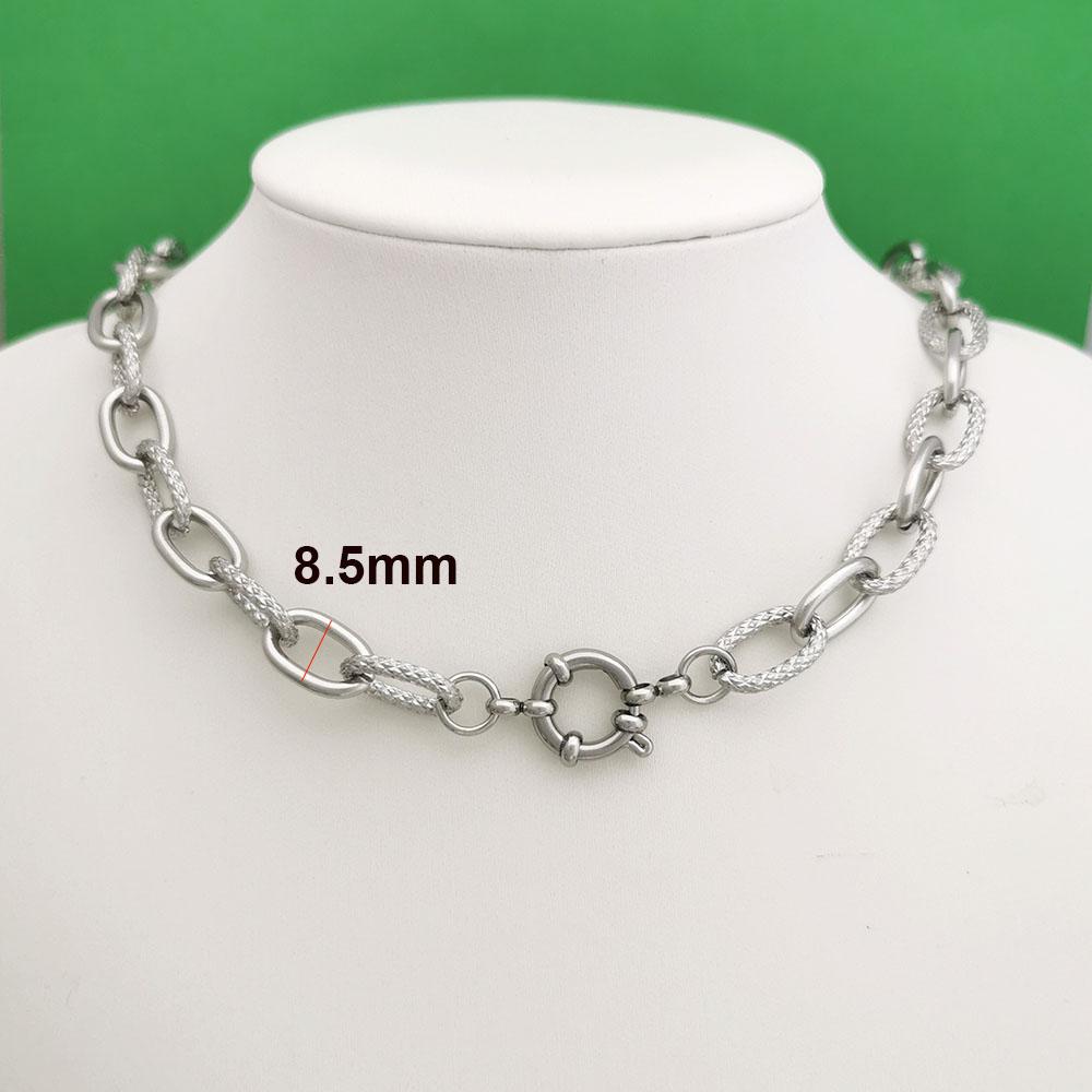 Segler Federverschluss Halskette Damen Herren Choker Edelstahl Geometrisches Glied Gedrehte Kette Rolo PVD Gold Silber