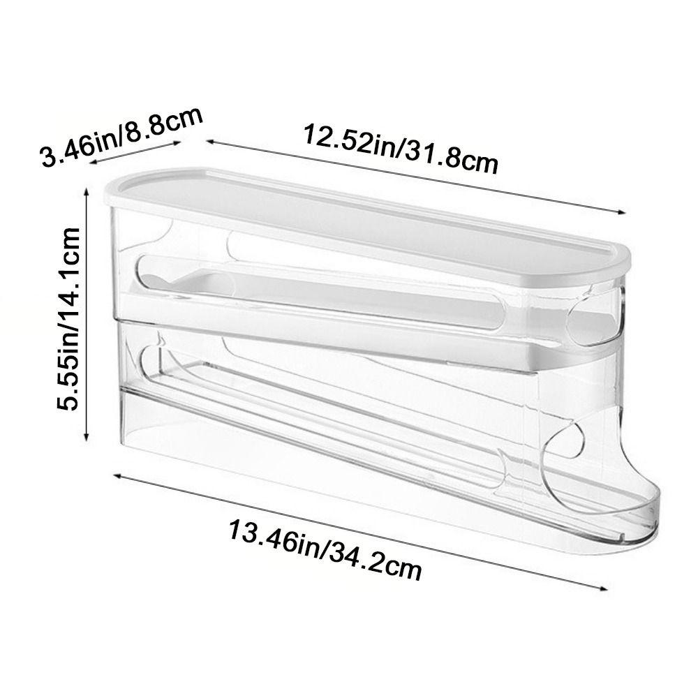 2Pcs Anti-fall Double-layer Egg Storage Racks Plastic Rolling Egg Dispenser Egg Holder  for Home