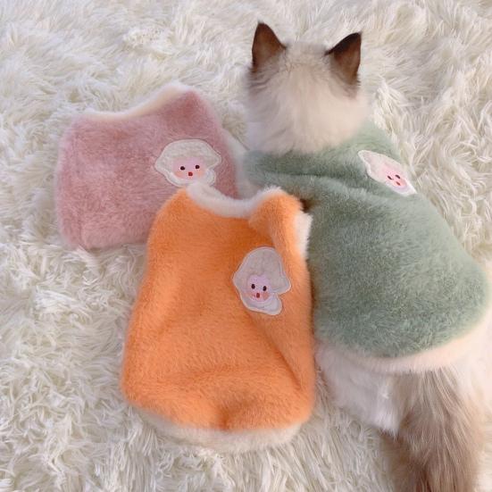 Winter Pet Clothes Super Soft Breathable Ultra-Thick Plush Lined Washable Keep Warm Acrylic Pet Cat Winter Warm Sweatshirt Sleeping Clothes Pet