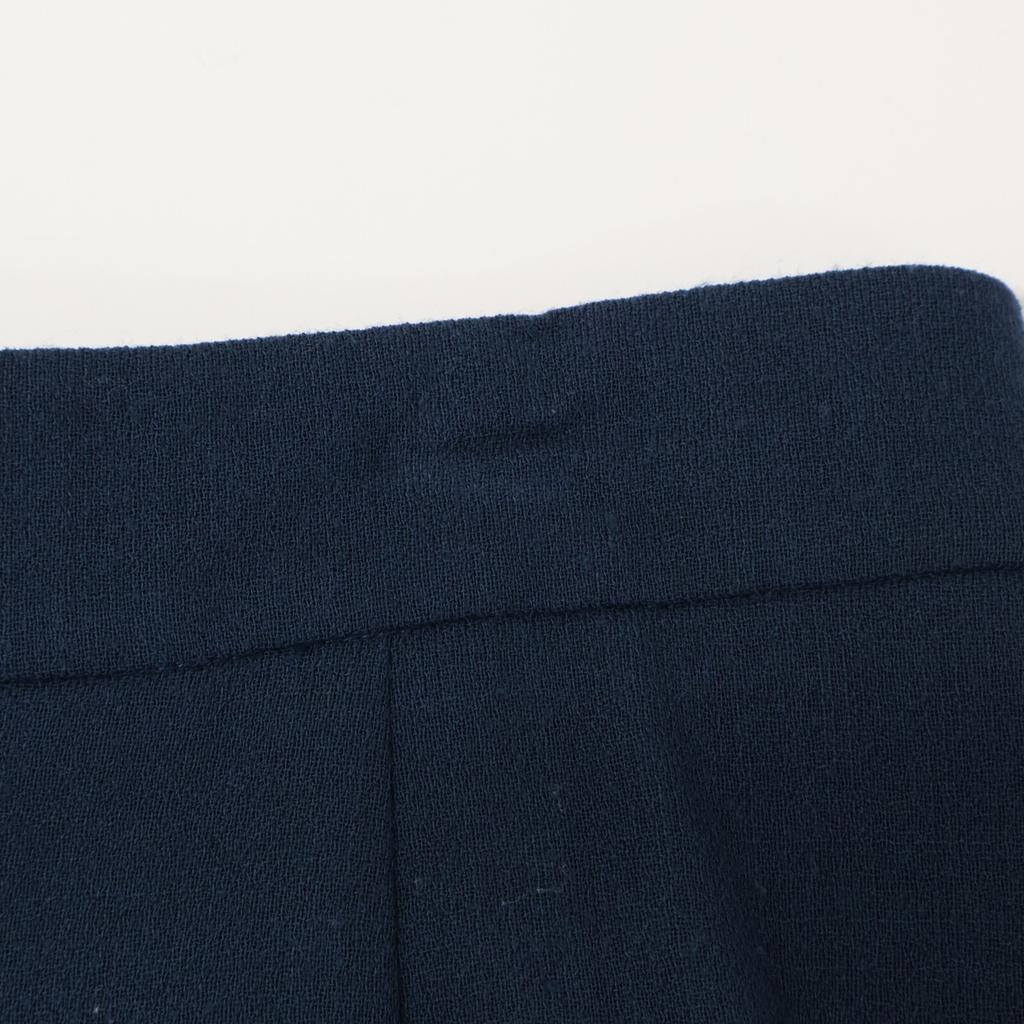 FENDI FQ7127 A5HP Navy Wool FF Pleated Wrap Over Skirt skirt 38 Navy brownUsed