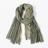 Men's New Gradient Vertical Striped Oversized Scarves Distressed Fringe Yan Dyed Scarves Cotton Warm Scarf For Men