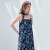 CHUYU Women's Summer Vintage Floral French A-Line Maxi Cami Dress