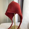 French Little Red Riding Hood Pure Wool Knitted Hat Autumn and Winter Laceable Baotou Hat Women's Versatile Wool Warm Ear Protection Hat
