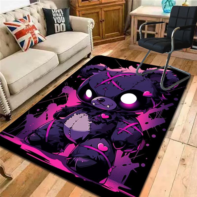 Purple teddy bear Rug Floor Mat for Living Room or Bedroom Soft and Comfortable Carpet a Gift for Birthday and Holiday.SFF0917588