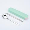 Portable Stainless Steel Cutlery Set: Spoons, Chopsticks, Knife, Fork - Three-Piece Set
