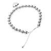 Chunky Heart Pendant Collar Necklace Thick Bold Ball Necklace for Party Anniversary Daily Wear Silver