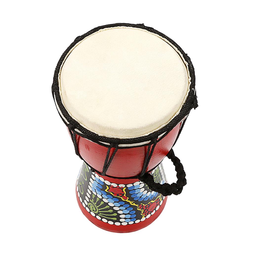 African Drum Unique Pattern Small Hand Drum Professional Percussions Instrument Rhythm Playing Toy for Kindergarten