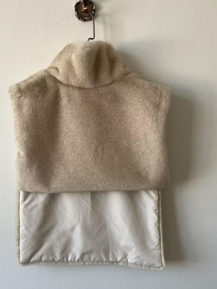 Autumn/Winter Mink Fur High Collar Sleeveless Vest Shawl