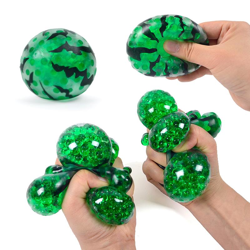 Soft Fruit-Like Watermelon Bead Squishy; Inventive Squeeze Toy for Decompression; Unique Gift Offering.