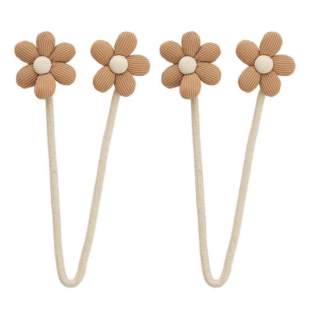

2PCS Cute Curtain Buckle INS Style Curtain Clip Curtain Ring Flower Curtain Tieback Home Decor кофейный