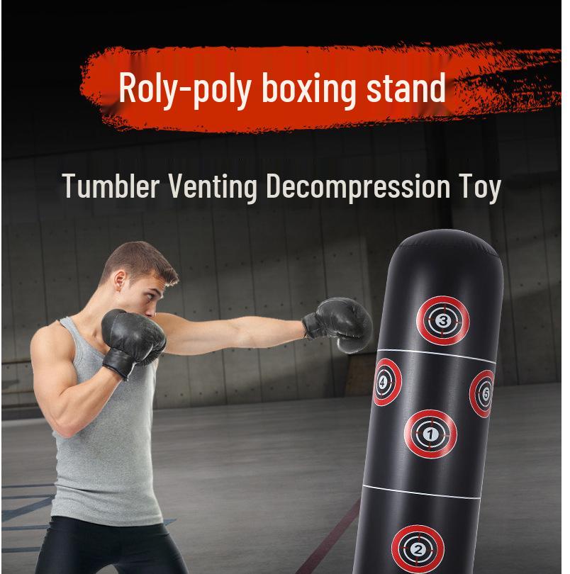 Förtjockad Fristående Uppblåsbar Boxningssäck för Vuxna - Fitness & Stresslindring