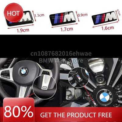 BAAY1 New 2025 For All E46 E39 E38 E90 E60 E36 F30 F20 X1 X3 X5 M Logo Car Steering Wheel Hub Caps Center Emblem Badge Sticker DIY