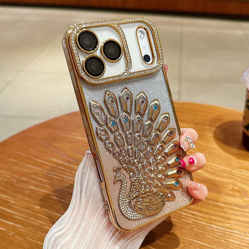 Bunte Diamant-Pfauen-Gradienten-Handyhülle für iPhone 17 Pro Max