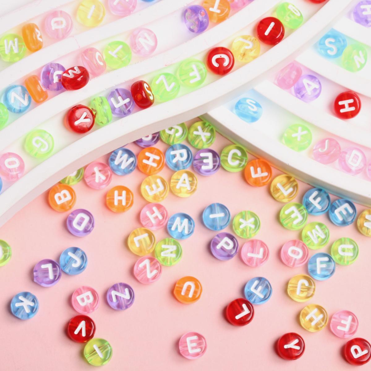 

Высокое качество, прозрачное ожерелье с буквами, браслет для изготовления ювелирных изделий, 7 мм, 500 шт., подвеска для рукоделия, свободные бусины