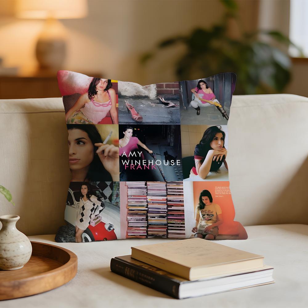 Amy Winehouse Singer Star Cushion Cover Short plush pillowcase for bed sofa carwashable
