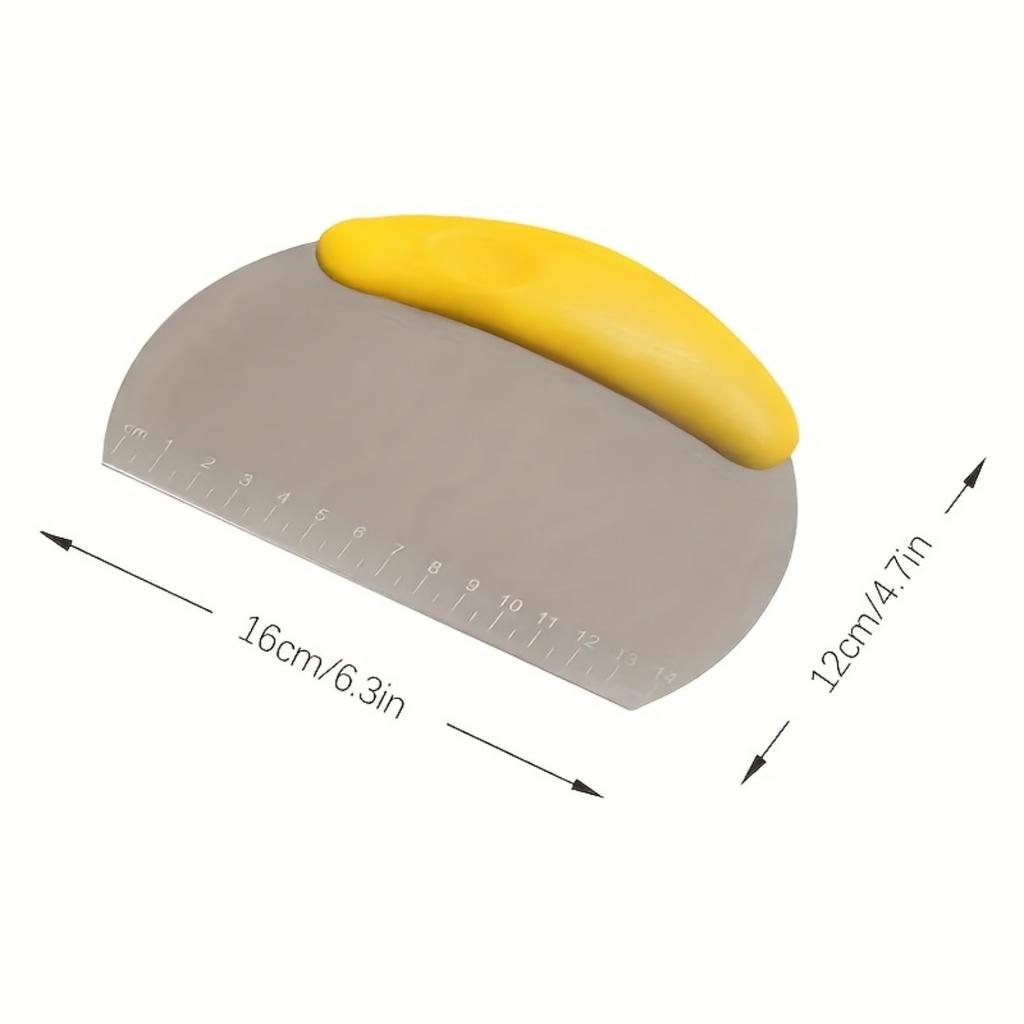 1 Piece Multi-Functional Stainless Steel Pastry Spatula with Measuring Ruler , Great for Cutting Bread, Pizza, Cake .
