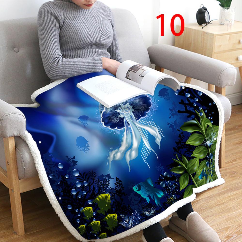 3D Flannel Warm Comfort Light Toss Multi-Size Magic Blanket Home Office Travel Bed Sofa Washable Blanket
