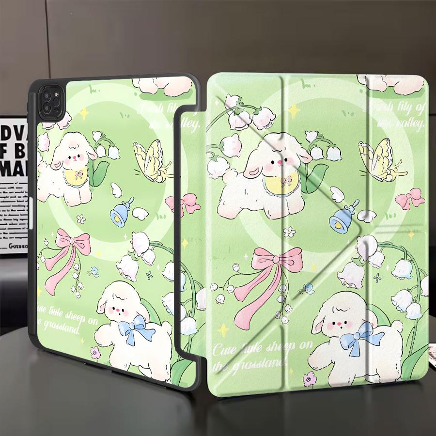 

Чехол для планшета для iPad Pro 2025 Air 4 5 M3 M2 1 2 M4 11 дюймов Mini 6 7 Pro 11-го 10-го 9-го 8-го 7-го 12,9 дюйма Держатель Чехол Два Белых iPad Mini 7 8.3