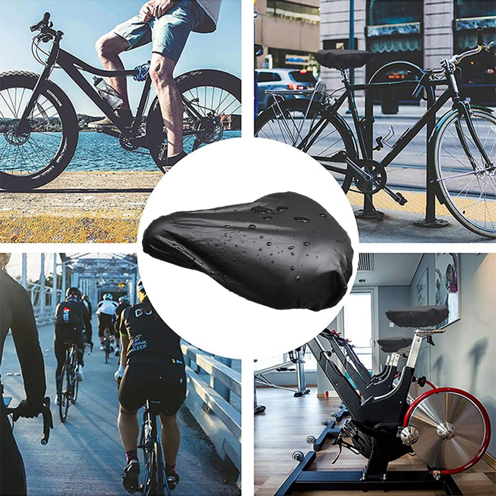 YAARUJEE Bicycle Saddle Cover, Waterproof, Black, Telescopic Type, Compatible with