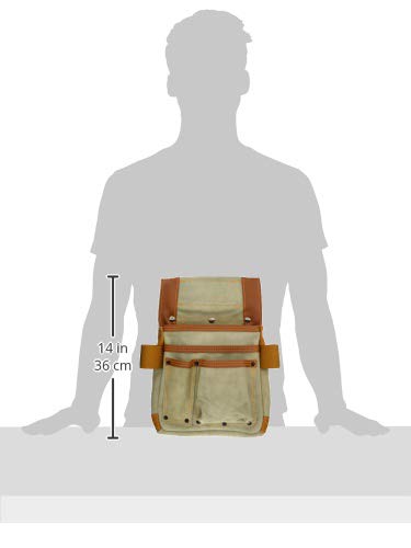 Bigman Delma Leather Nail Bag with Tool Holder, Medium, PK-916