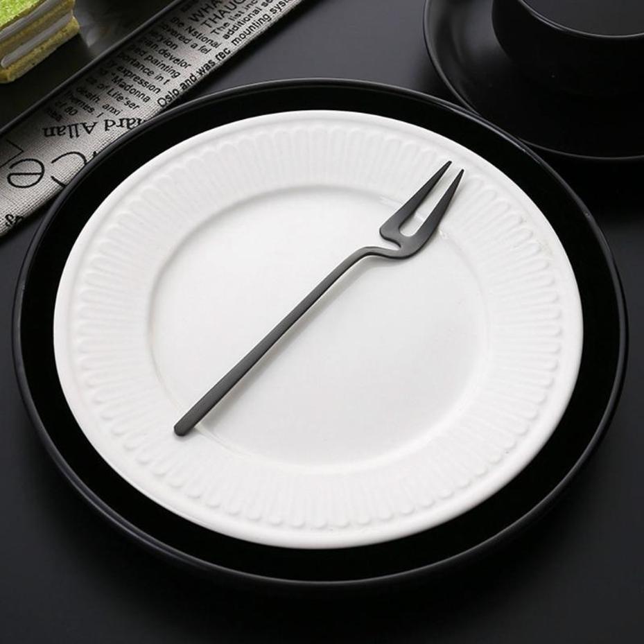 1 Pcs New Stainless Steel Fruit Dessert Forks Set Reusable Cake Salad Tableware Home Party Banquet Seafood Dinner Supplies