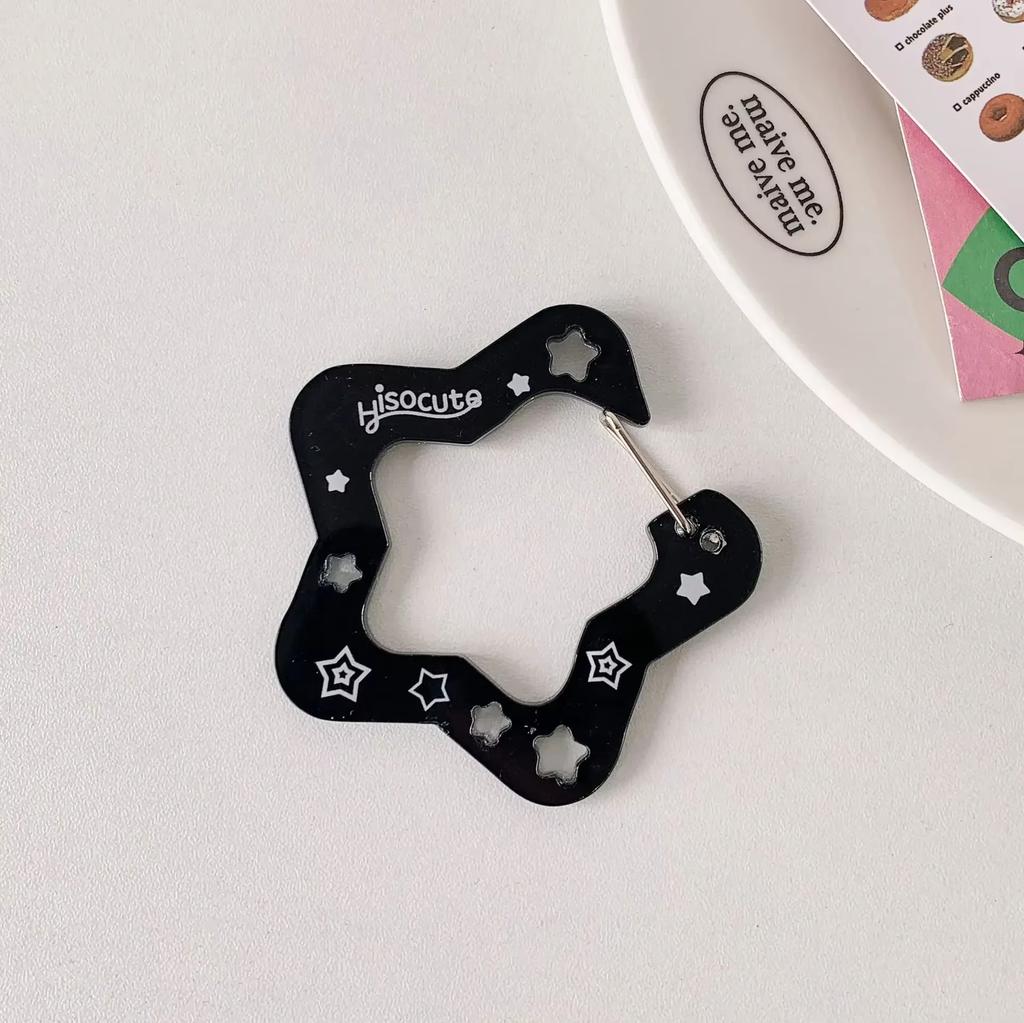 Kawaii Ins Style Acrylic Keychain Holder Cartoon Fruit Cupcake Star Shaped Bag Pendant Hook Cute Korean Style Key Hanging Decor