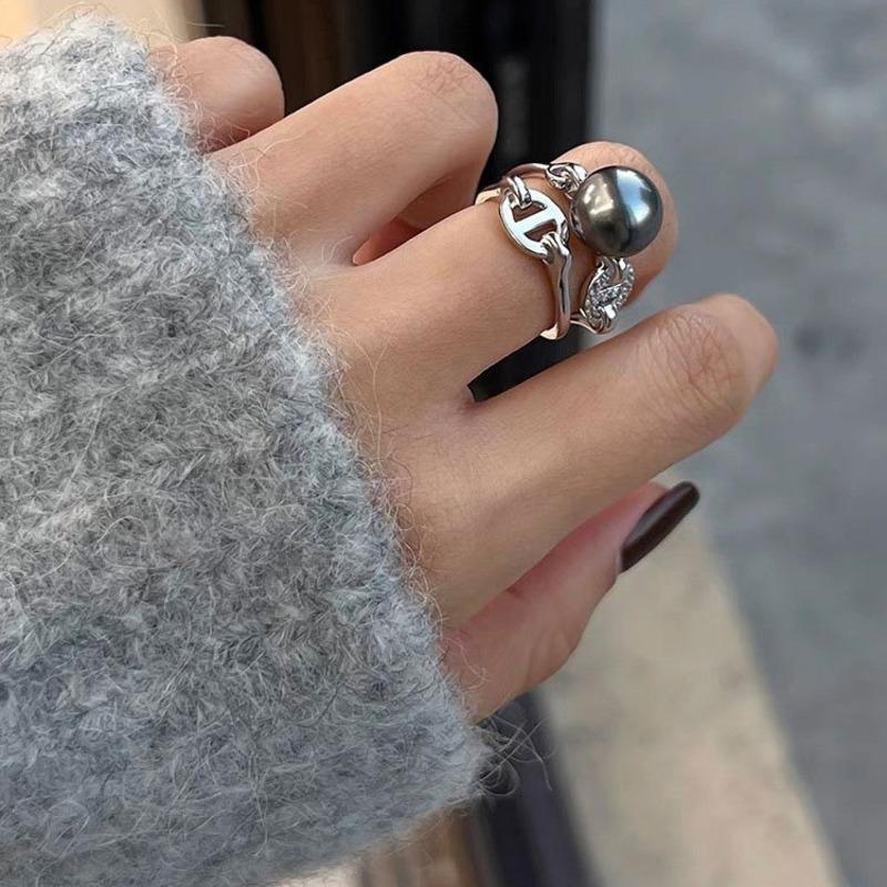 Fashion Personality Creative Design Small Ball Ring for Women Men Trending Irregular Metal Open Finger Rings Female Punk Jewelry
