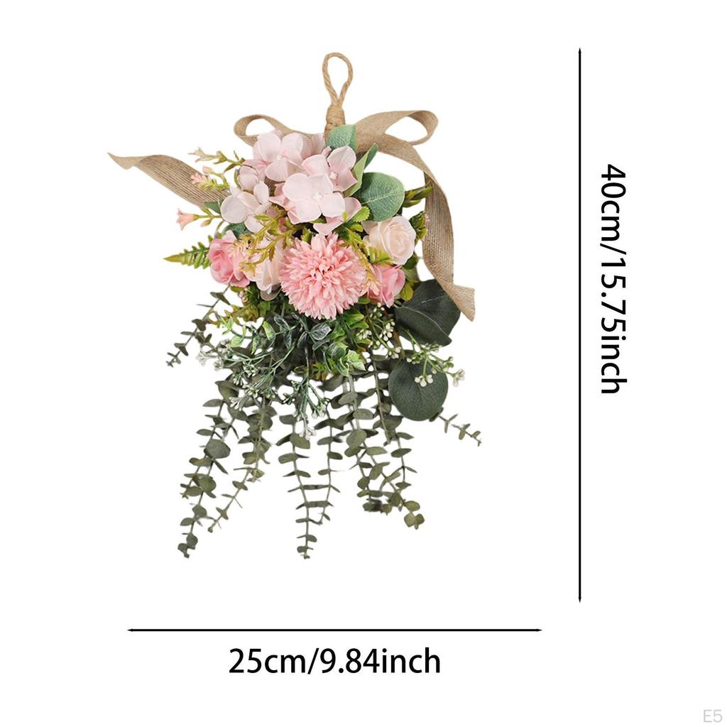 Artificial Floral Swag Flower Teardrop Wreath Decor Sturdy Garland for Wedding Anniversary