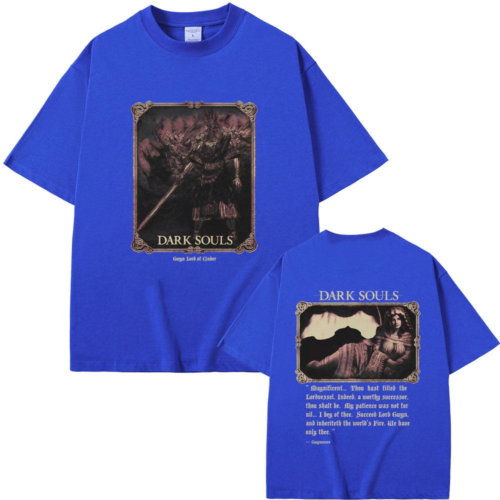 Game Dark Souls Tshirt Unisex Women 90s Retro Gothic Rock T Shirts Male Punk Oversized Streetwear Unisex Soft Cotton Tshirt Tops