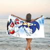 1pc Sonic1 Beach Towel, Beach and Seaside Swimming Pool Equipment, Fashion Pattern, Rectangular, Travel Essentials