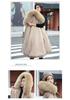 Women's Korean Style Oversized Hooded Parka with Fur Collar – Velvet Thickened for Autumn and Winter.