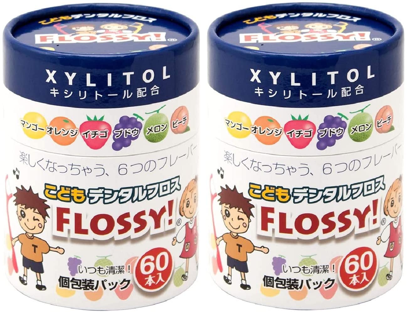 

Зубная нить Flossy 60 штук 2 коробки набор 120 детская (всего штук)