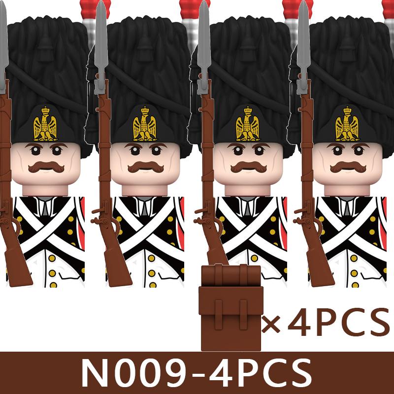 4pcs Medieval Castle Knight Building Blocks MIlitary Napoleon Soldier Figures War Army Legion Accessories Imperial Navy Bricks Toys