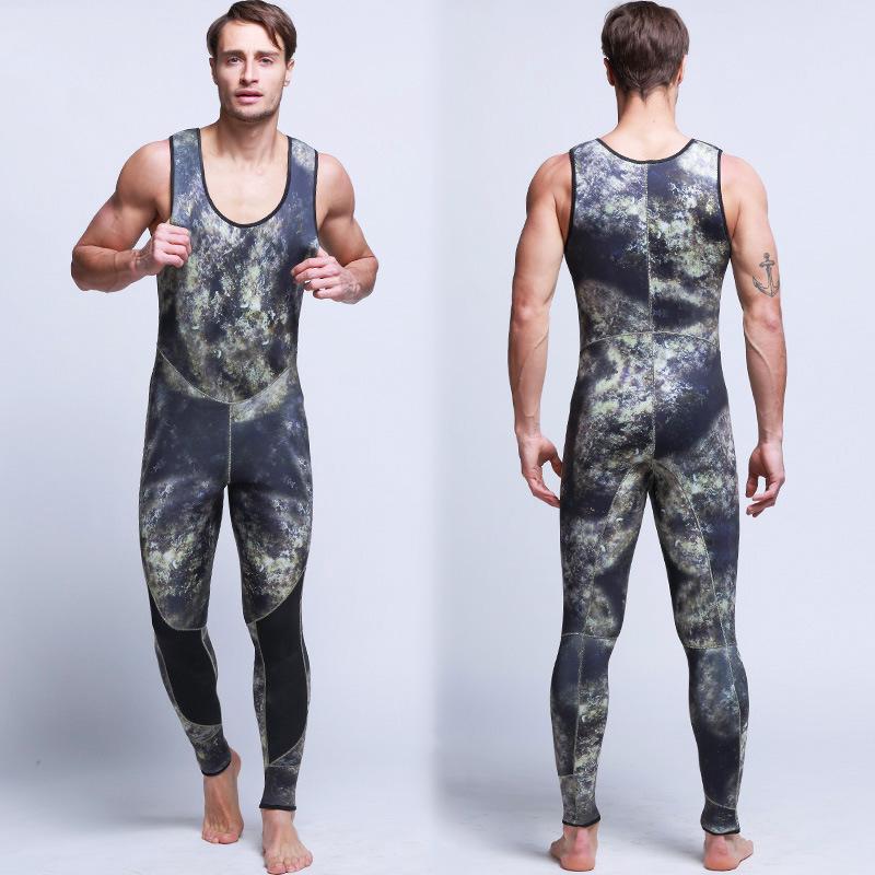 5mm Camouflage Neoprene Fleece-Lined Two-Piece Diving Wetsuit for Spearfishing