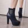 Temperament Platform Booties For Womens Fashion Round Toe Chunky High Heels Ankle Boots For Women Boots Designer Luxury 2026