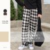 Calças Femininas MilaCorinna Longas Xadrez Elásticas Largas Extra, Forradas com Fleece, Estampadas, Calças de Pernas Largas, Cintura, Caimento, Grossas, Roupa de Casa, Calças Sociais, Quentes, Quentes,