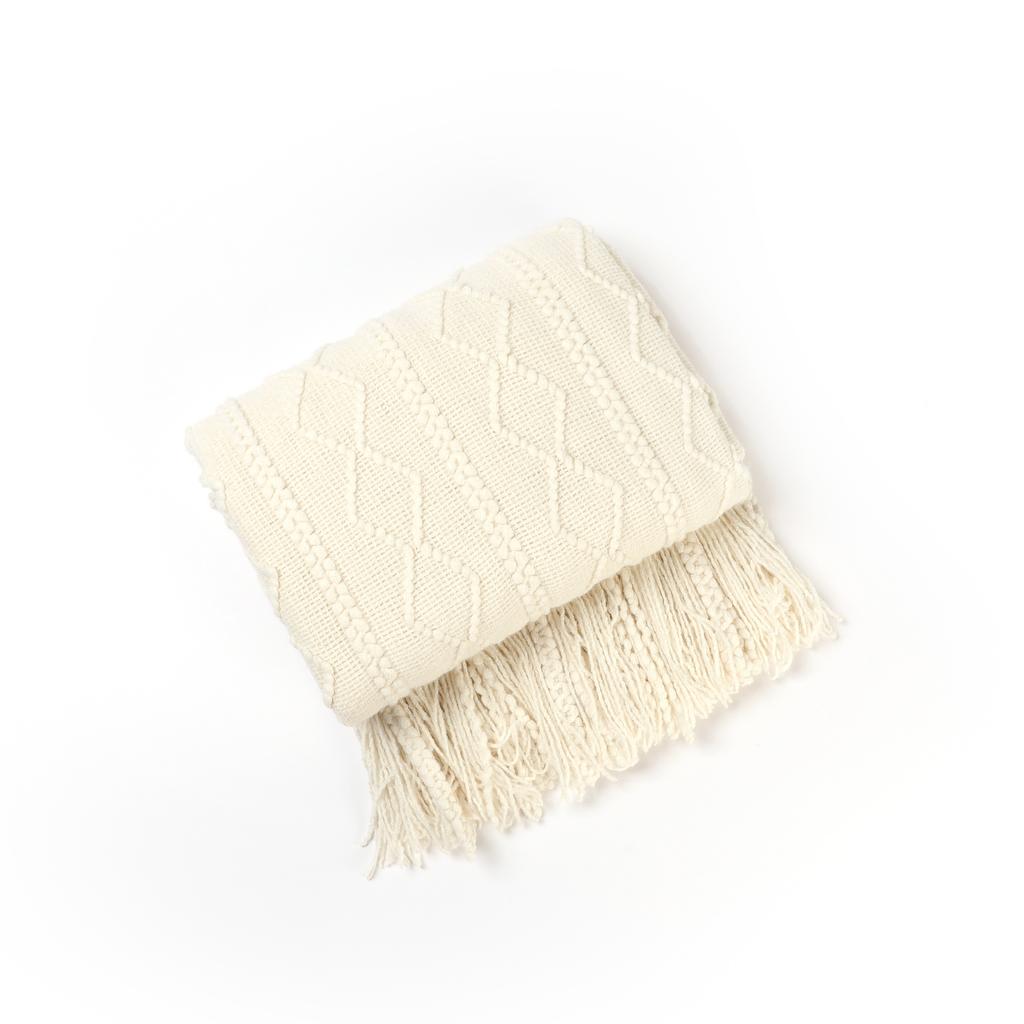 Knit Throw Blanket Lightweight Blanket for Sofa Couch Bed Baby Nursery, Rustic Shabby Chic Modern Farmhouse