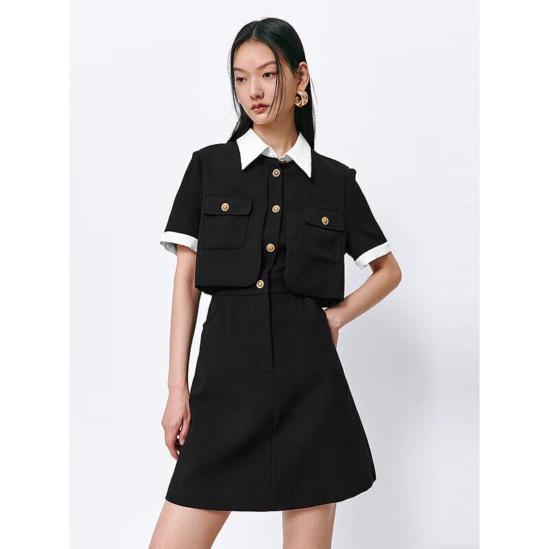 

Peacebird Women s Faux Two-Piece Little Fragrance Style Dress L