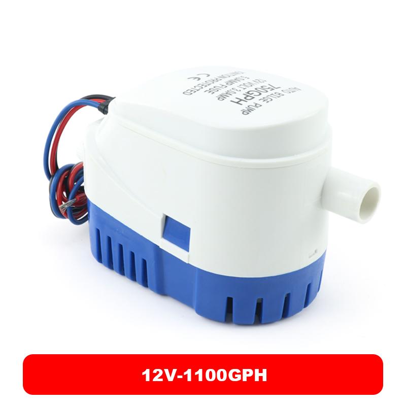12V Automatic Marine Water Pump Small Bilge Pump 24V Yacht Drainage Fast Boat DC Submersible Pump Bilge 750GPH 1100GPH